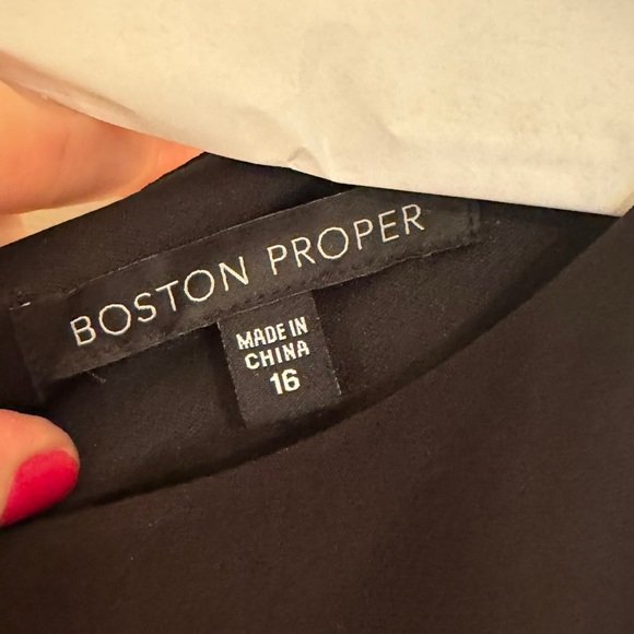 Women’s Boston Proper Black Jumpsuit With Attached Cape/Flutter Top With Sequins - Picture 11 of 14